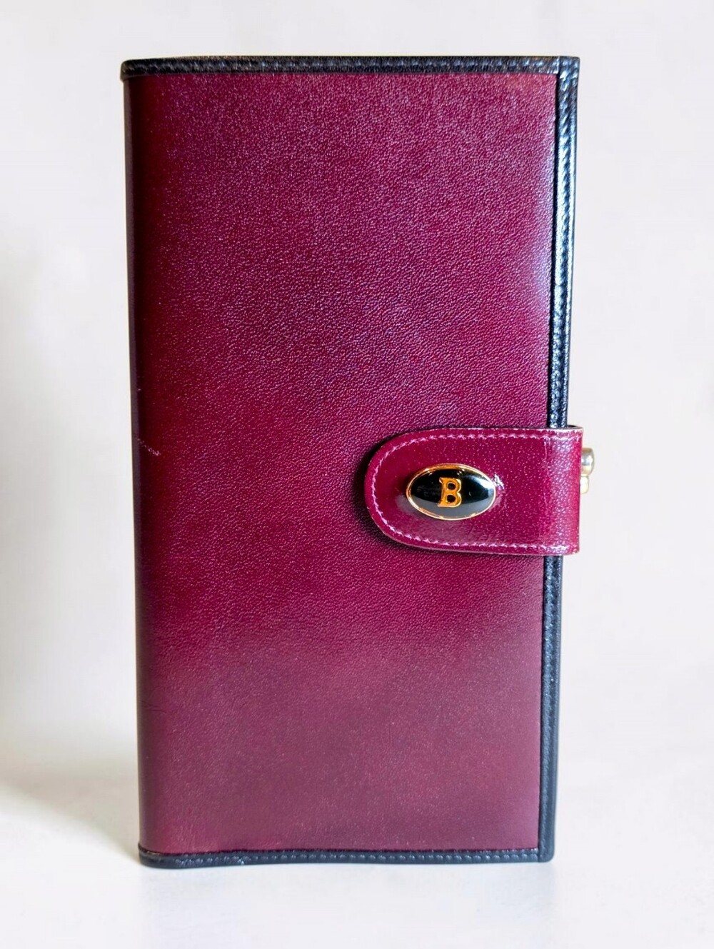 Bally Kisslock Wallet Burgundy Leather